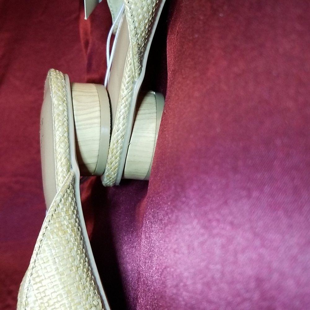 Nwt 8 classic wood heel faux tweed slide - Picture 2 of 10